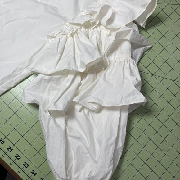 ULLA JOHNSON Women’s Tulia Ruffle Sleeve Blouse White Size 4 $275 EUC - Picture 3 of 7